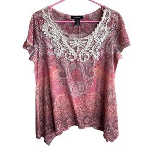 Y2k fairy core bedazzled tattoo shirt size medium by Style & Co